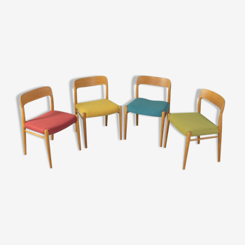 4 chaises de salle à manger, Nils O. Møller 75