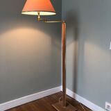 Articulated floor lamp in brass and velvet