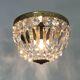 Old crown ceiling light, half basket with glass pendants. louis xvi style