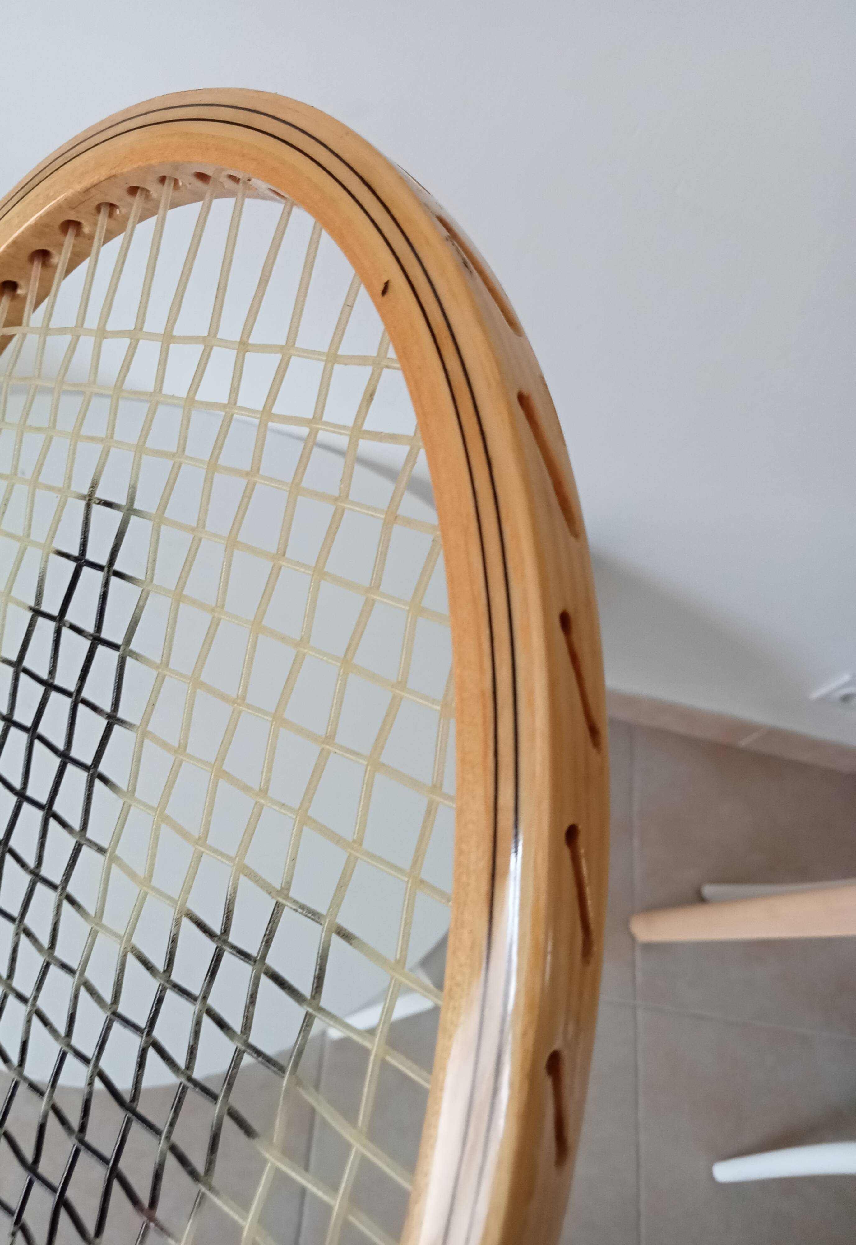 Vintage wooden tennis racket Ilie Nastase Adidas