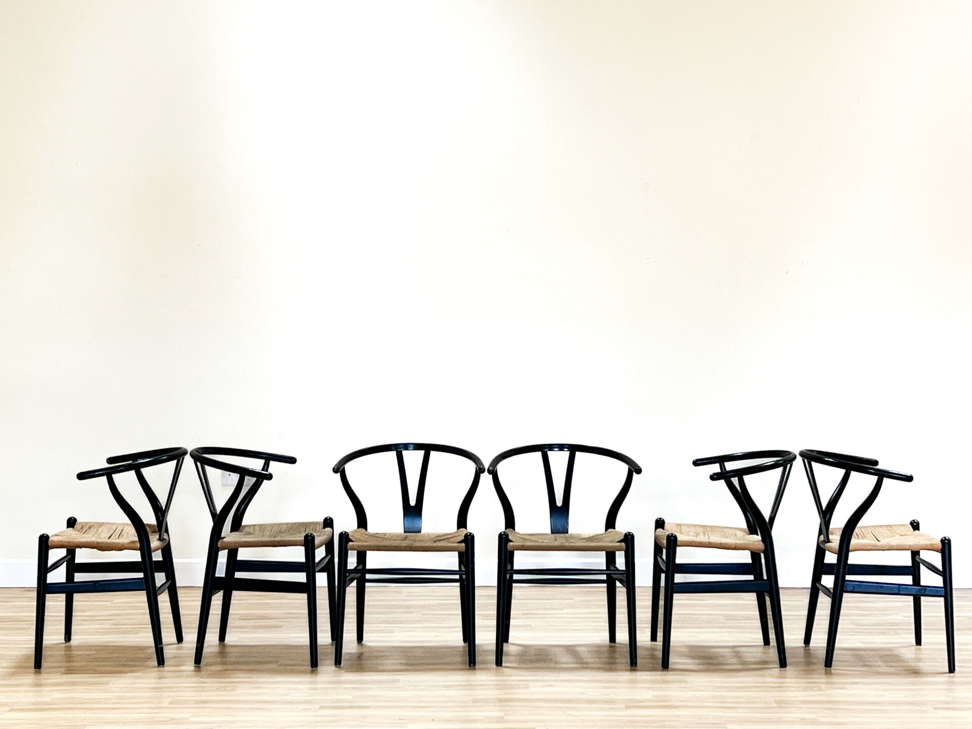 Set of 6 Hans J. Wegner Wishbone Chairs by Carl Hansen & Søn, Denmark, 2007