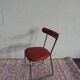 Chair in red leatherette and chrome metal vintage 1950