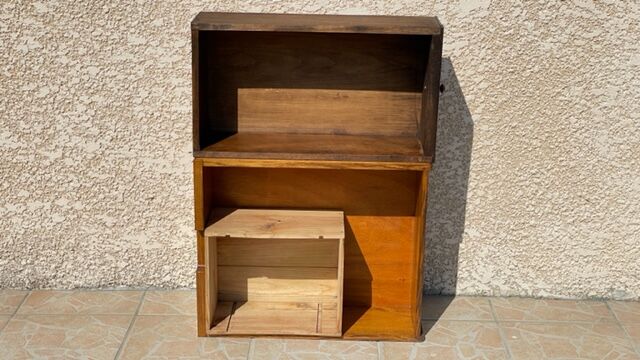 Vintage oak geometric drawer floor