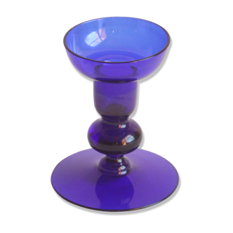 Cobalt blue scandinavian style candle stick, 1960s.