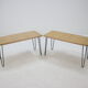 1960s Oak coffee table on hairpin legs