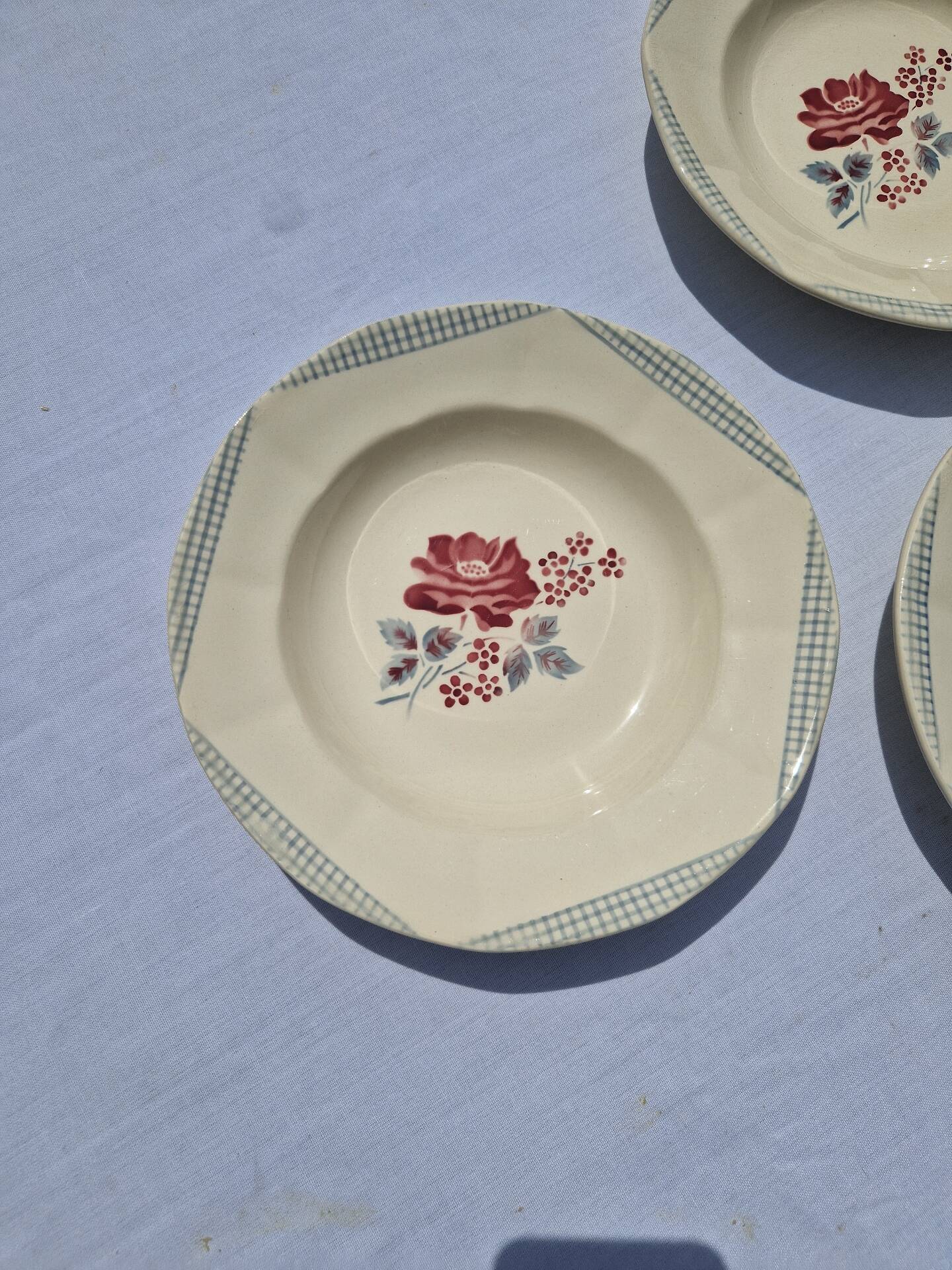 Set of 10 Deep Plates Model Josiane Sarreguemines Manufacture