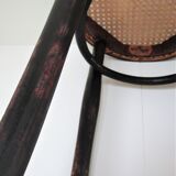 Black skated Thonet stool stamped