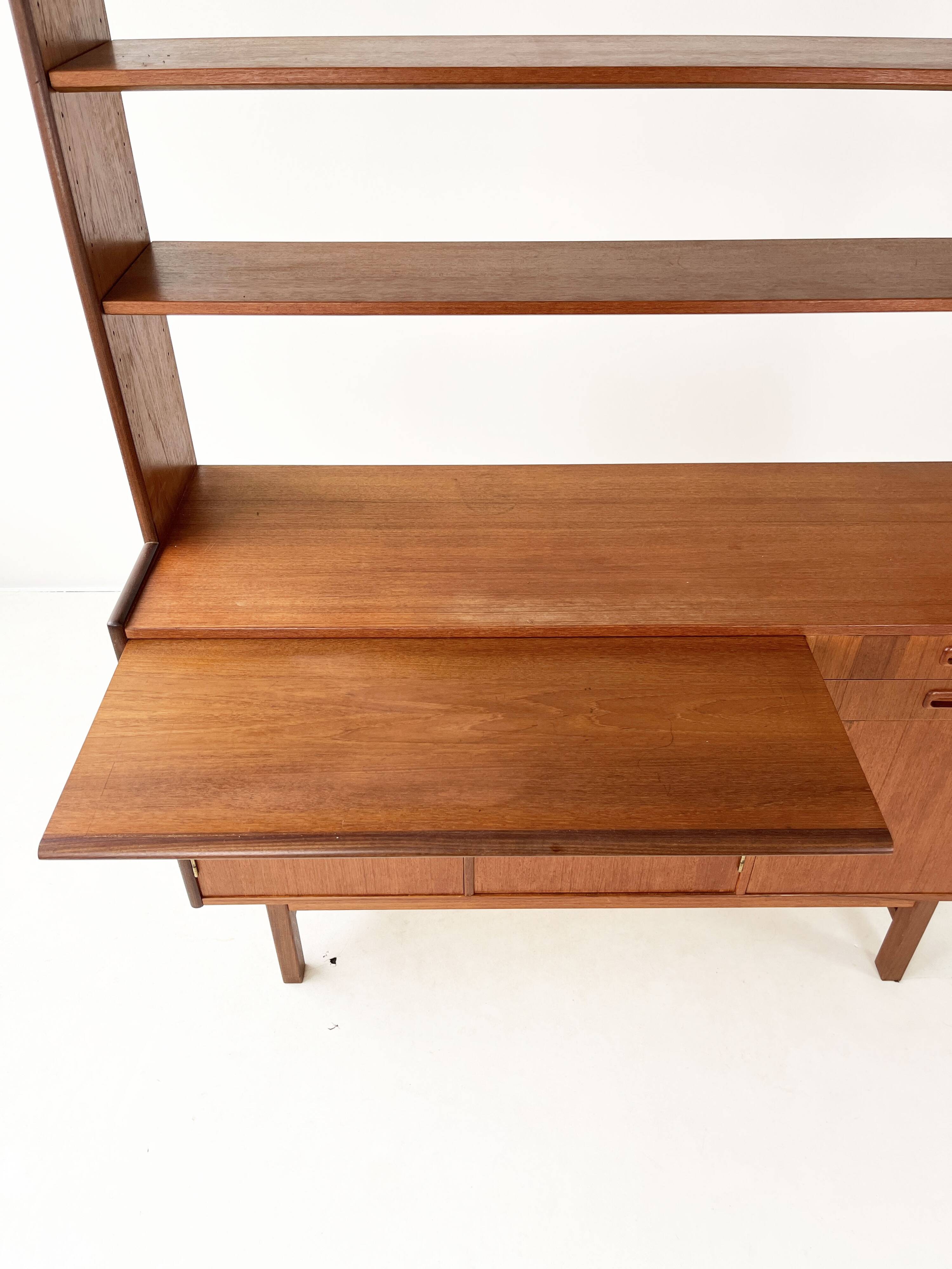 Teak bookcase/desk