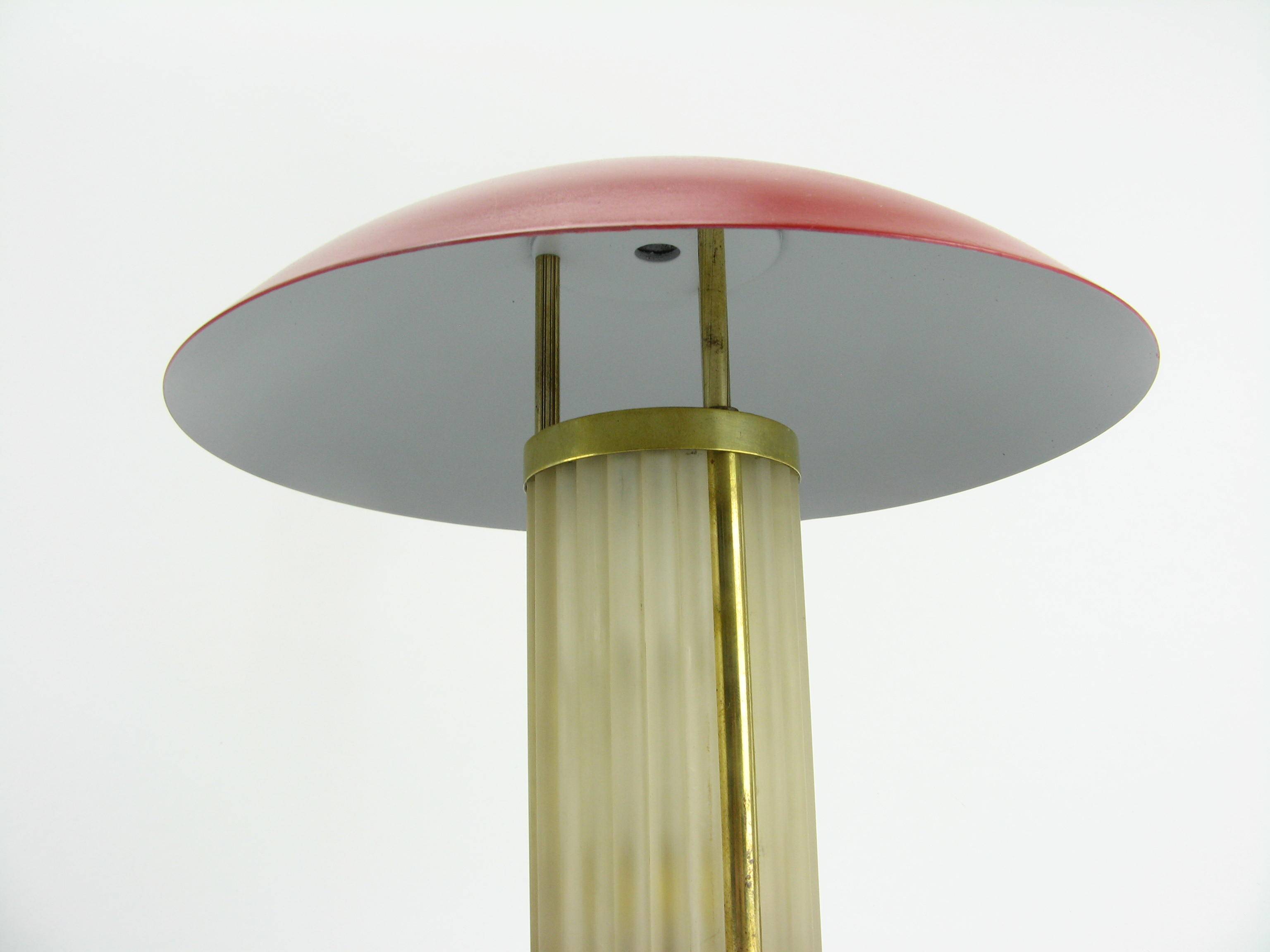 Art deco mushroom lamp made of glass, restored