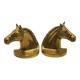 Vintage Brass Horse Head Bookends Pair – French Cast Brass Equestrian Decor