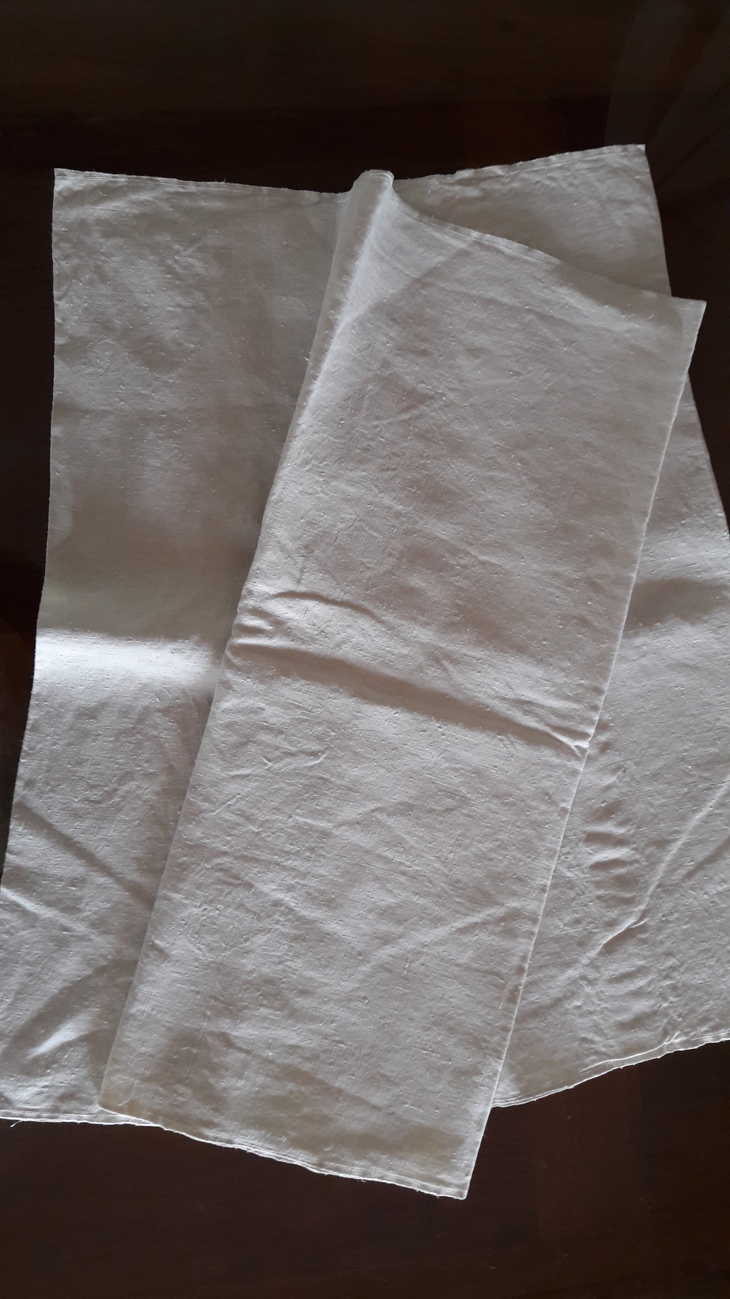 Old linen sheet and pillow cover