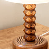 Lamp base in oak or walnut wood, 60s