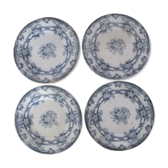 4 assiettes de Sarreguemines, modèle « Cérès »