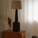 Tall decorative floor lamp in organic ceramic, mid-century Danish, 1970s.