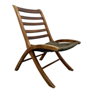 chaise vintage en cuir, - 1970