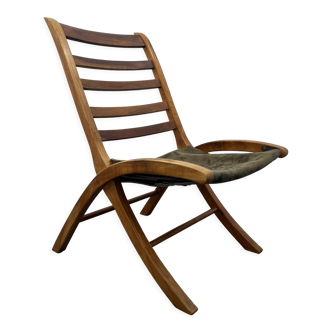 Chaise vintage en cuir, années 1970