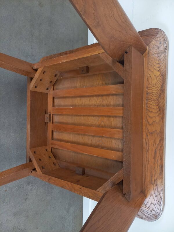 Table basse années 50, pieds compas