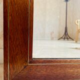 Rectangular mirror beveled ice, wooden frame