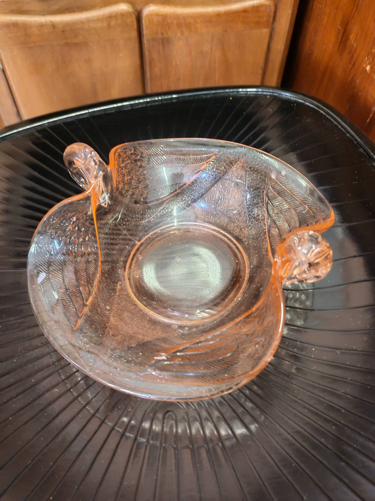 Cup with two swans Fenton Art Glass Art Deco