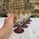 Vintage coloured tinted glass footed glasses