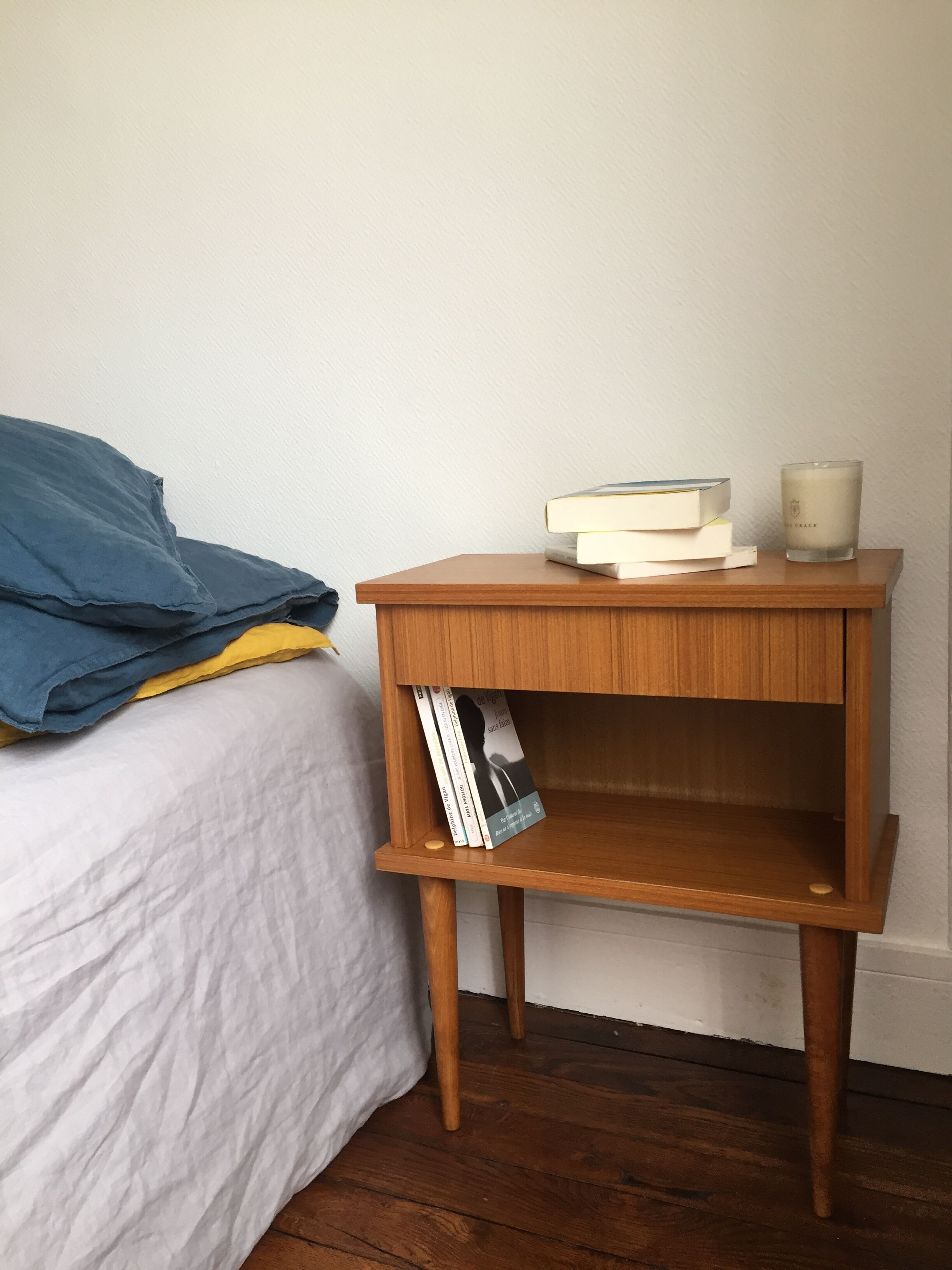 50s bedside table with drawer