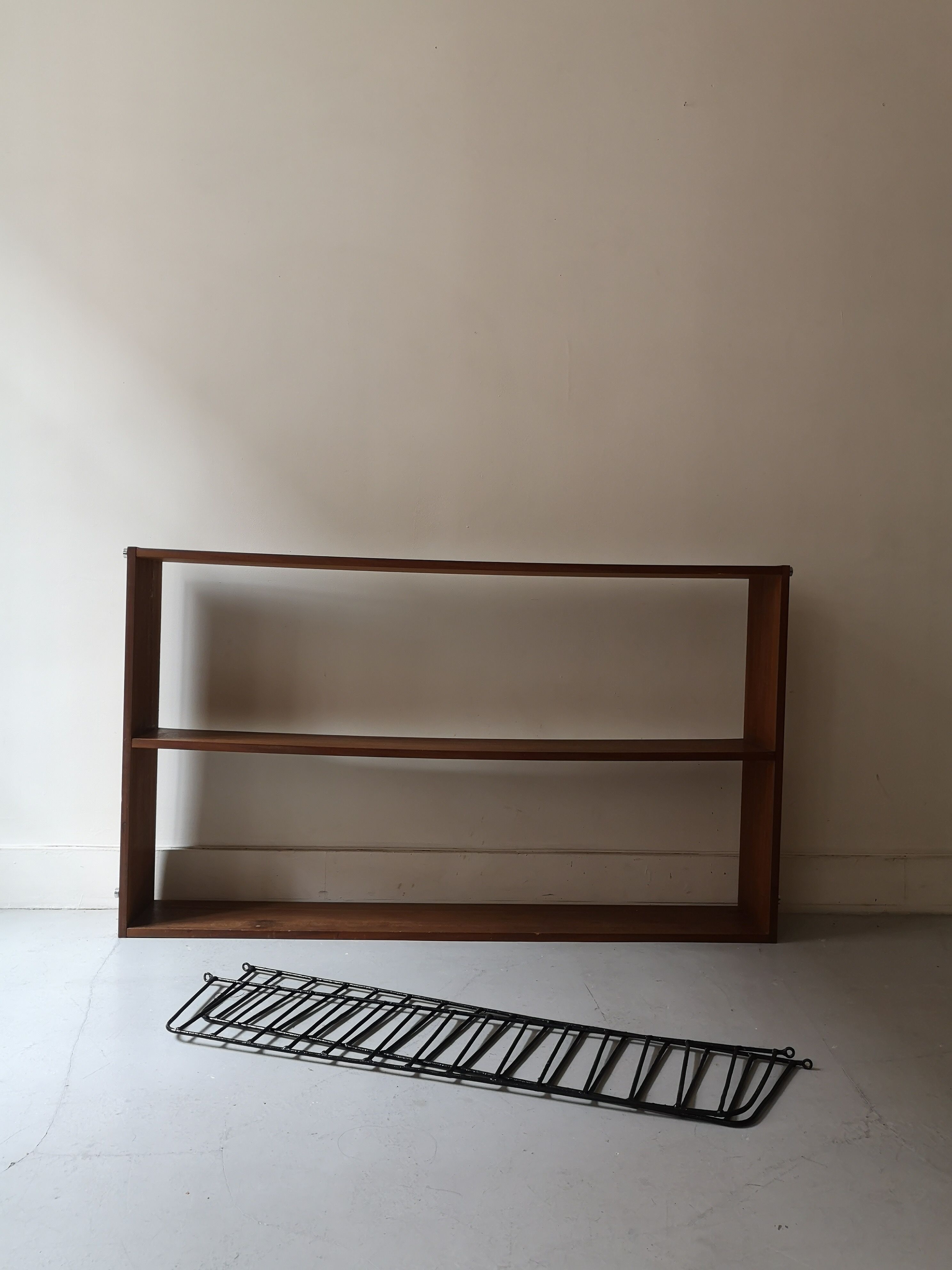 Wall mounted floor wired wood and metal string 1960