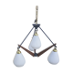 Suspension vintage teck et opaline création Targetti Sankey, vintage, années 60