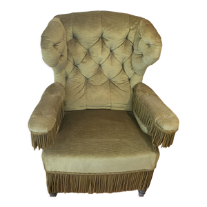 Fauteuil chesterfield haut velours