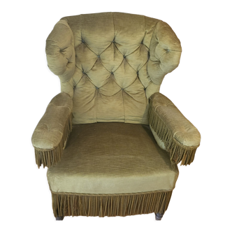 Chesterfield armchair high velvet