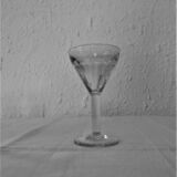 4 old glasses bistro thick bubble glass