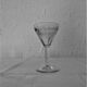 4 old glasses bistro thick bubble glass