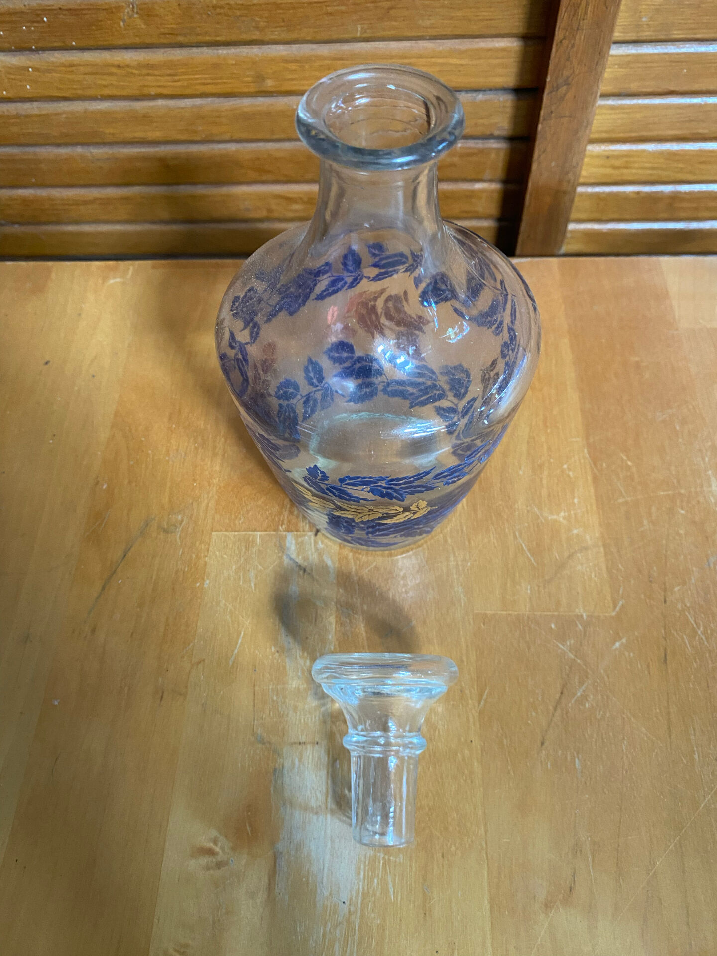Service liqueur luminarc carafe + 6 verres verre moulé décor feuillage