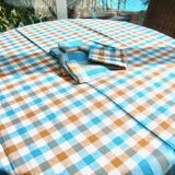 140x143 tablecloth and vintage napkins