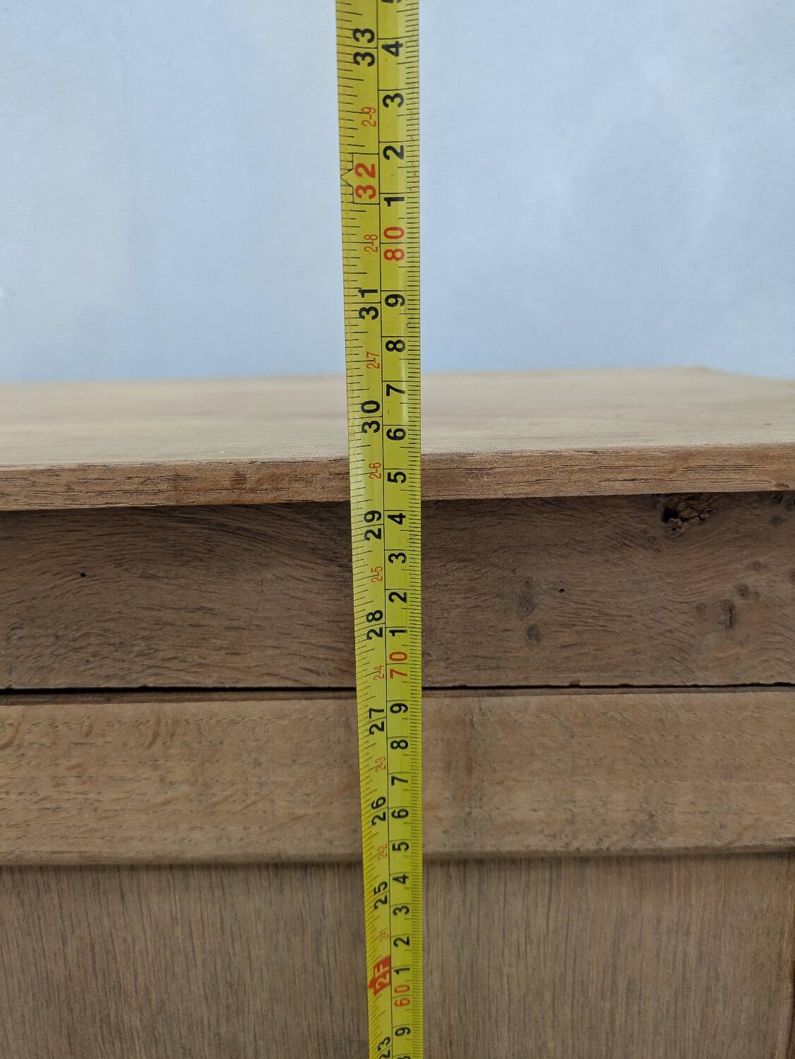 Small raw wood sideboard