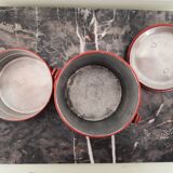 Painted pots and teapot
