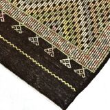 6x9 Yellow Brown Vintage Kilim Rug 199x264Cm
