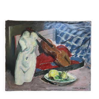 Oil on canvas by robert simon (1888-19