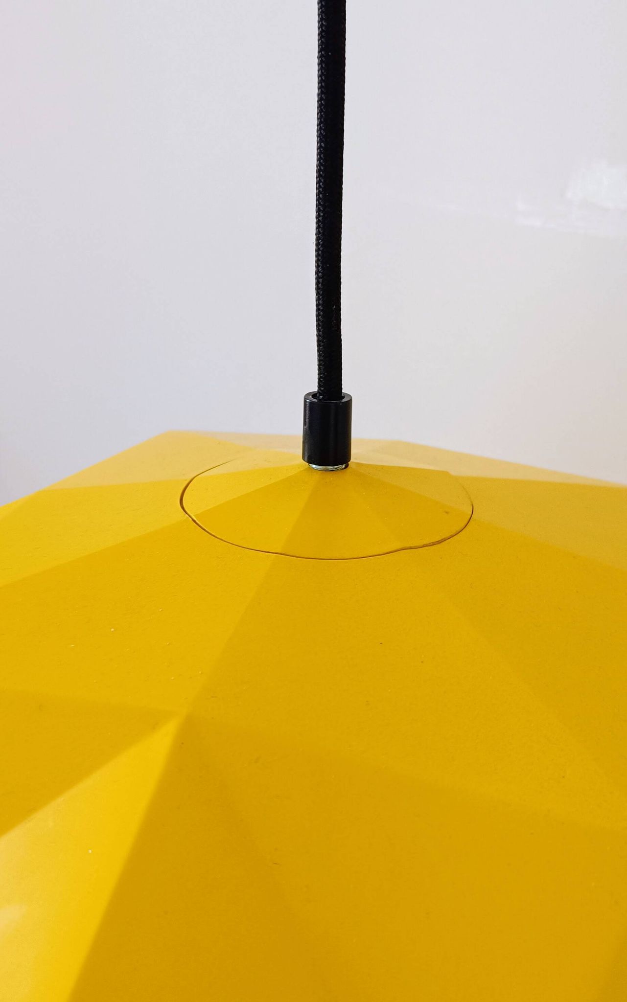 Vintage Bakelite origami-shaped yellow pendant light