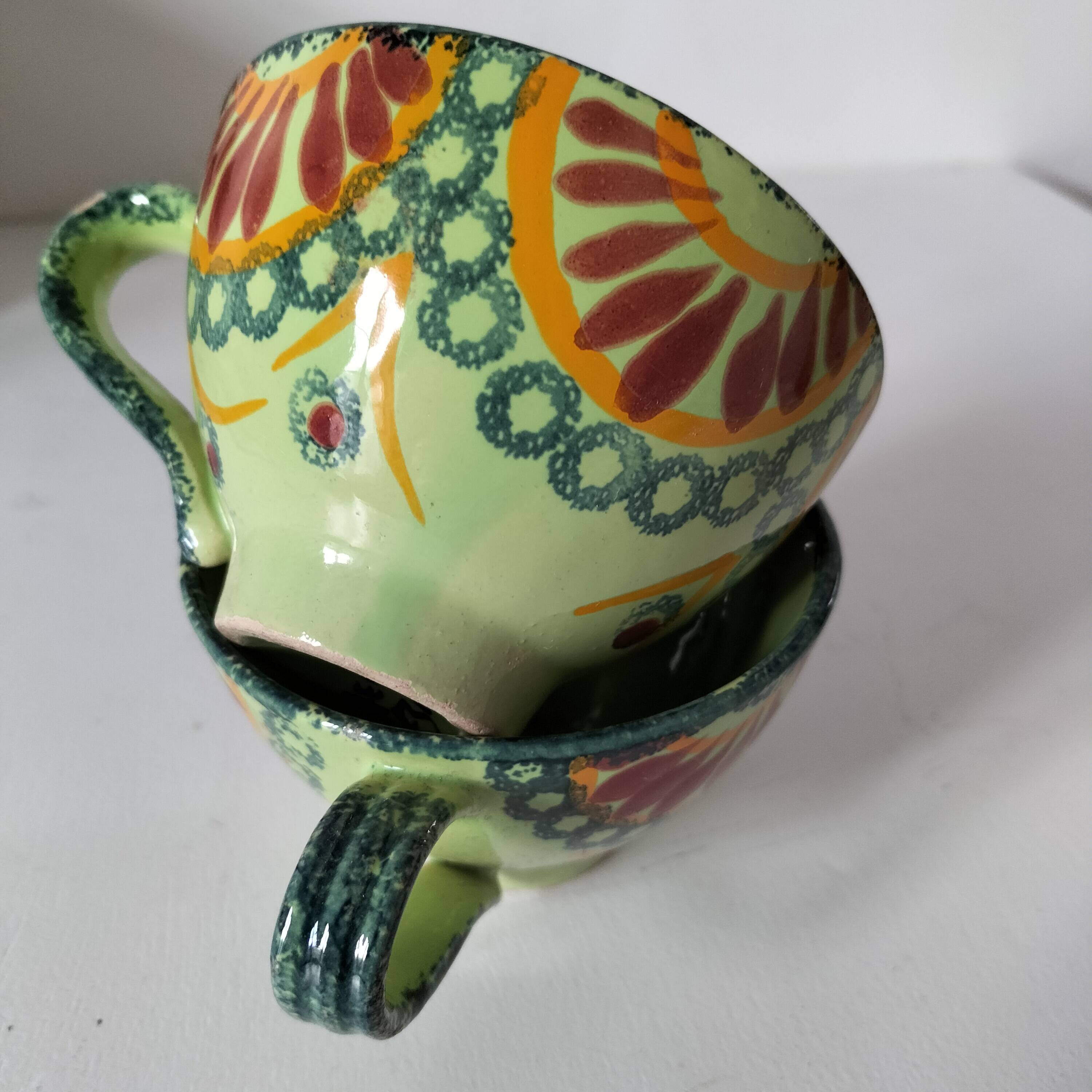 2 henriot quimper cups