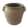 Ancien pot / graissier en grès beige avec 2 anses