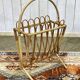1970s rattan magazine rack