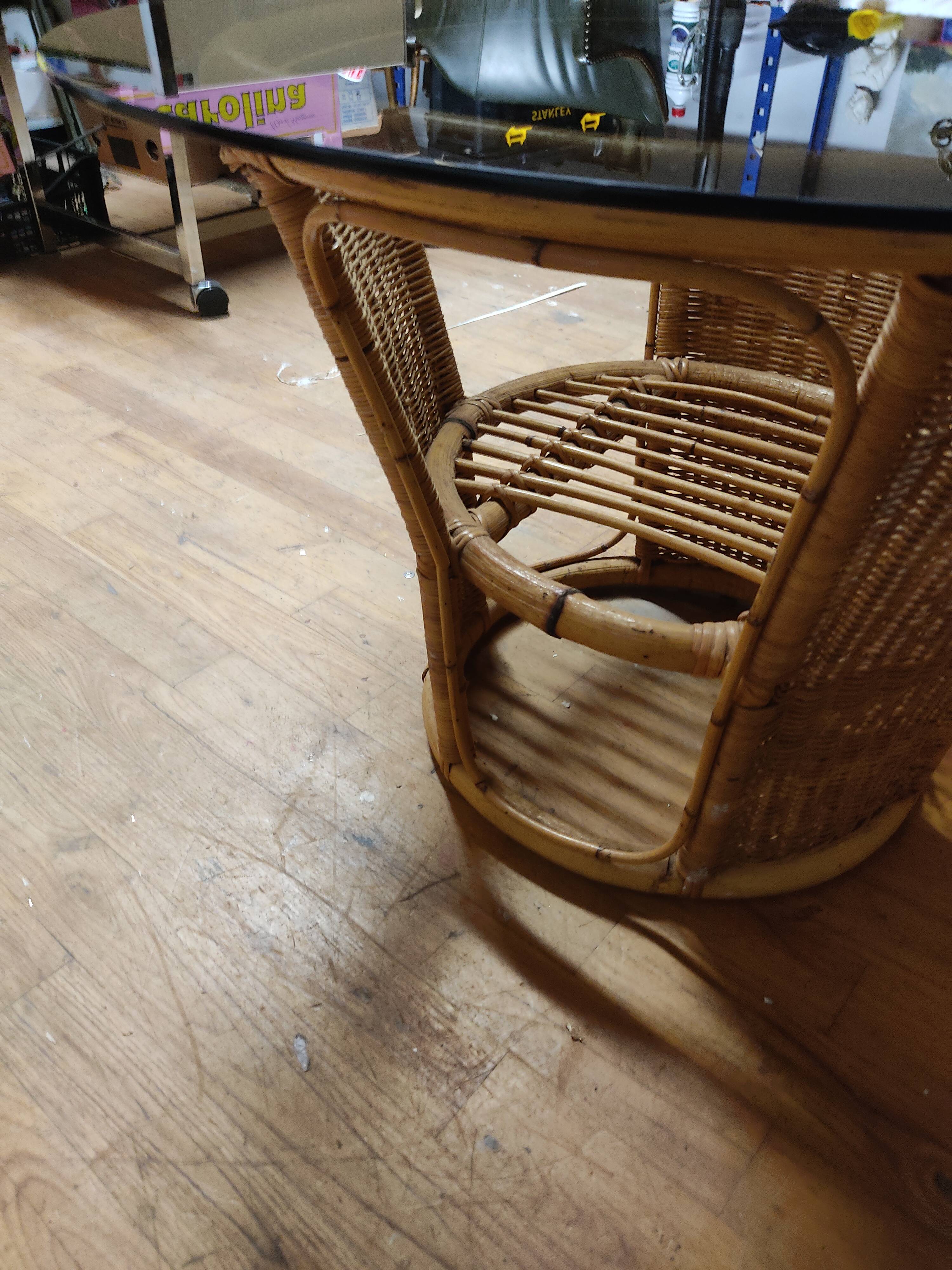 Vintage rattan coffee table