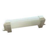 Applique murale tubulaire art déco céramique et tube en verre opaline blanc