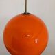 Suspension boule XL en opaline orange des années 60/70