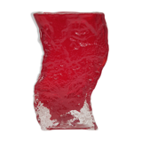 Red textured glass vase
