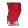 Vase en verre texturé rouge
