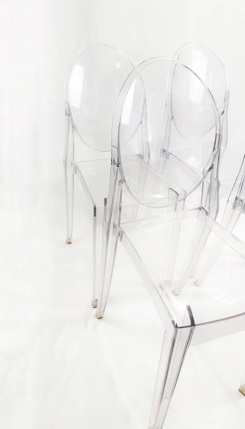 Lot de 4 chaises Ghost Victoria de Philippe Starck pour Kartell