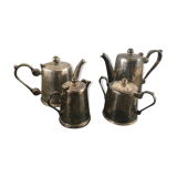 4-piece tea/coffee service in silver metal