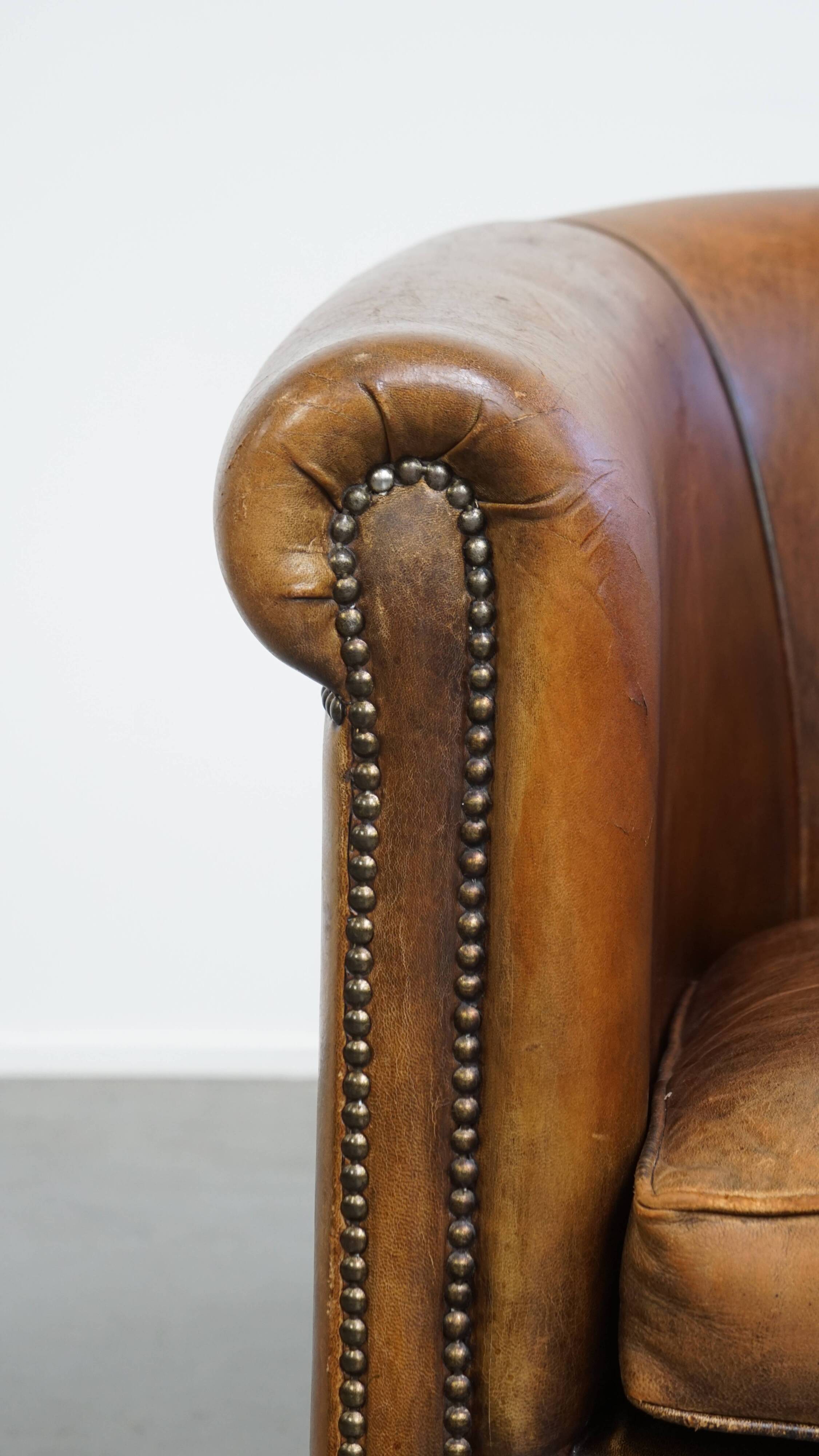 Vintage Sheepskin Leather Club Chair