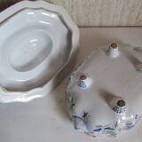 Compotier, soup tureen, vegetable dish in Rouen earthenware